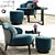 Modern Minotti Leslie Armchair Set 3D model small image 1