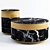 Luxurious Eichholtz Caron Side Table: Faux Black Marble & Brass Finish 3D model small image 1