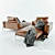 Sleek Steel Sofa: Flexform 3D model small image 1