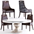 Elegant Markham Leather Dining Chair 3D model small image 1