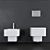 Teorema Wall-Hung Ceramic Toilet & Bidet 3D model small image 2