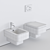 Teorema Wall-Hung Ceramic Toilet & Bidet 3D model small image 3