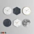Luxury Marble Wall Clock Set 3D model small image 1