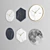 Luxury Marble Wall Clock Set 3D model small image 2