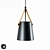 LUMION Tristen 3641/1: Sleek Black Metal Pendant Light 3D model small image 1