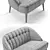 Modern Margot Sofa & Armchair Set 3D model small image 3