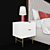 Elegant Tufted Bed Set 3D model small image 2