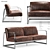 Modern Metal and Leather Sofa 3D model small image 1