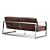 Modern Metal and Leather Sofa 3D model small image 3