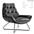 Modern Leather Metal Armchair 3D model small image 1