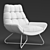 Modern Leather Metal Armchair 3D model small image 2