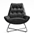 Modern Leather Metal Armchair 3D model small image 3