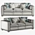 Elegant Reeded Base Sofa by BARBARA BARRY 3D model small image 3