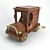 Scrooge McDuck CoinCar: Vintage Wooden Piggy Bank 3D model small image 1