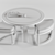 Marion Round Coffee Table with Integrated Stools 3D model small image 3