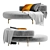 Elegant Ella Longchair Sofa by Piet Boon 3D model small image 1