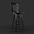 Mantel Swivel Bar Stool: Authentic 3D Model 3D model small image 3