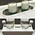 Modern 2m Bathroom Furniture Set 3D model small image 2