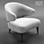 Elegant Aston White Armchair 3D model small image 2