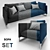 Luxurious Velvet Sofa in Multiple Colors 3D model small image 1