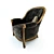 Luxury Art Deco Wooden Armchair 3D model small image 3