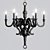 Modway LexMod 6-Light Black Chandelier 3D model small image 1
