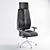 Stylish Leather Computer Chair 3D model small image 1