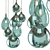 Elegant Glass Canopy Pendant Light 3D model small image 1