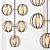 Elegant Gold Pendant Lamp 3D model small image 1