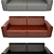 Premium Leather Sofa 3D model small image 2