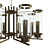 Elegant Bronze Chandelier with Transparent Glass Shades 3D model small image 2