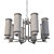 Elegant Bronze Chandelier with Transparent Glass Shades 3D model small image 3