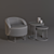 Modern KLAB Calla Armchair & Moon Coffe Table 3D model small image 3