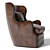 Elegant Wellington Swivel Club Chair 3D model small image 2