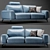 Title: Lisbon Sofa in Blue 3D model small image 1