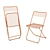 Retro Pink Foldable Chair 3D model small image 3