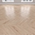 Cream Oak Parquet: Herringbone, Linear, Chevron 3D model small image 2