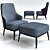 Elegant Iron Armchair: Aurora 3D model small image 1