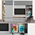 Multifunctional Wardrobe TV Stand 3D model small image 1