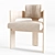 Elegant C Back Chair: 25x22.5x29 3D model small image 1