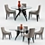 Vintage Table & Chloe Chair Set 3D model small image 1