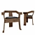 Elegant Carved Dining Chair 3D model small image 1