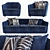 Roberto Cavalli Sharpei Sofa & Armchair Set 3D model small image 1