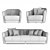 Roberto Cavalli Sharpei Sofa & Armchair Set 3D model small image 3