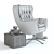 Elegant Wells Swivel Armchair 3D model small image 2