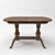 Elegant Dark Wood Dining Table 3D model small image 1