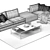 Eole 2: Luxury Corner Sofa with Ottoman 3D model small image 3