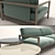 Elegant Linf Sofa & Etoile Side Table 3D model small image 3