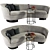 Elegant Minotti Jacques Curved Sofa + Coffee Table 3D model small image 1