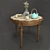 Vintage Dining Table Set 3D model small image 1